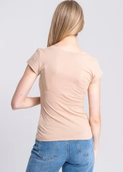 Blusa manga corta cuello v