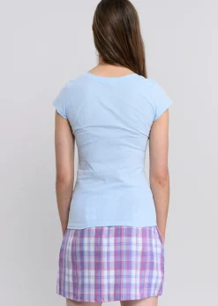 Blusa manga corta cuello v