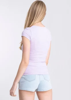 Blusa manga corta cuello v