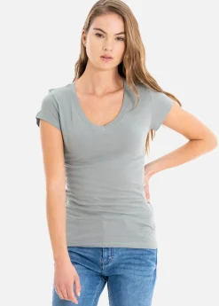 Blusa manga corta cuello v