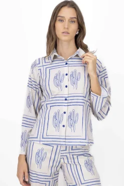 Blusa manga larga cactus
