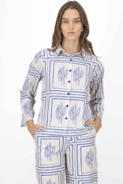 Blusa manga larga cactus