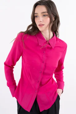 Blusa manga larga costuras