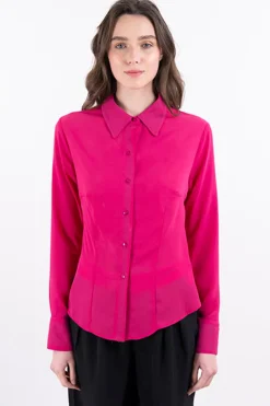 Blusa manga larga costuras