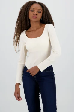 Blusa manga larga cuello redondo