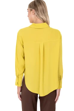 Blusa manga larga cuello solapa