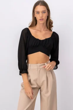 Blusa manga larga detalle amarre