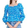 Blusa manga larga escote cuadrado detalle ligas