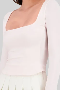 Blusa manga larga escote cuadrado