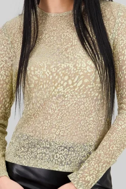 Blusa manga larga metalica