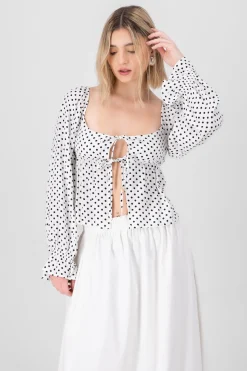 Blusa manga larga Polka Dots con moños Hypsters