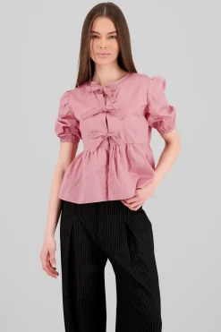 Blusa mangas abullonadas detalle moños