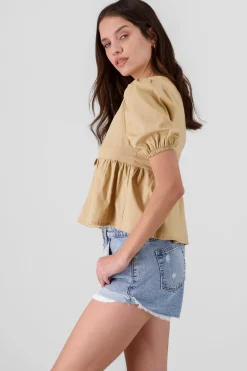 Blusa mangas abullonadas detalle moños