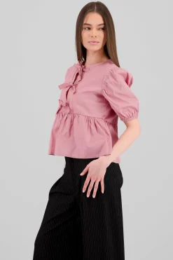 Blusa mangas abullonadas detalle moños