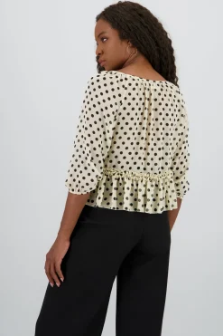 Blusa mangas abullonadas polkadots
