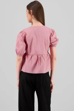 Blusa mangas abullonadas detalle moños