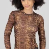 Blusa mesh animal print