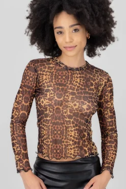 Blusa mesh animal print