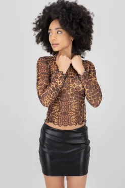 Blusa mesh animal print