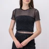 Blusa mesh polka dots brillos