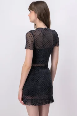 Blusa mesh polka dots brillos