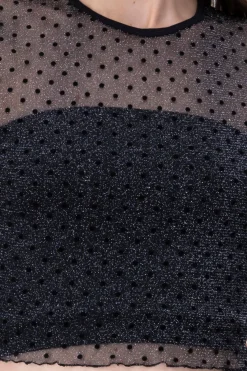 Blusa mesh polka dots brillos