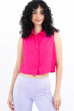 Blusa Monocolor Cuello Camisero