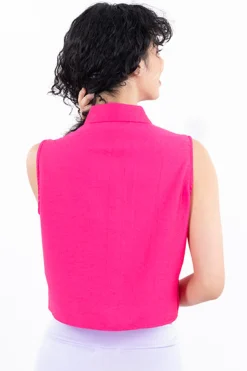 Blusa Monocolor Cuello Camisero