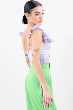 Blusa olán eyelet flores