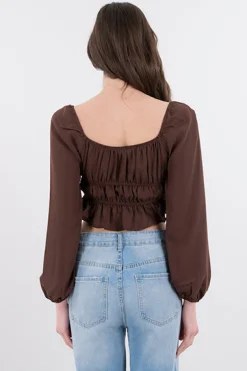 Blusa plisada cintas