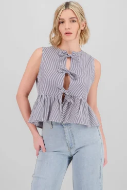 Blusa rayas detalle moños