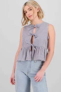 Blusa rayas detalle moños