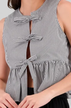 Blusa rayas detalle moños