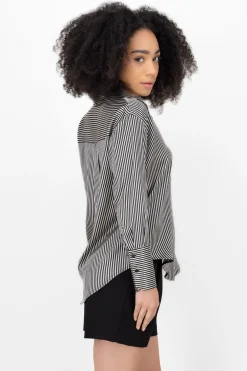 Blusa satin rayas manga larga Hypsters