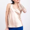 Blusa satín escote v