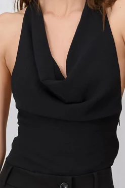 Blusa Textura Escote Drapeado