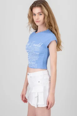 Blusa textura estampado