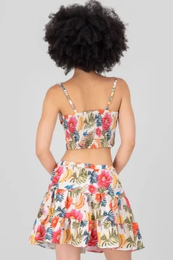 Blusa tipo corset estampada