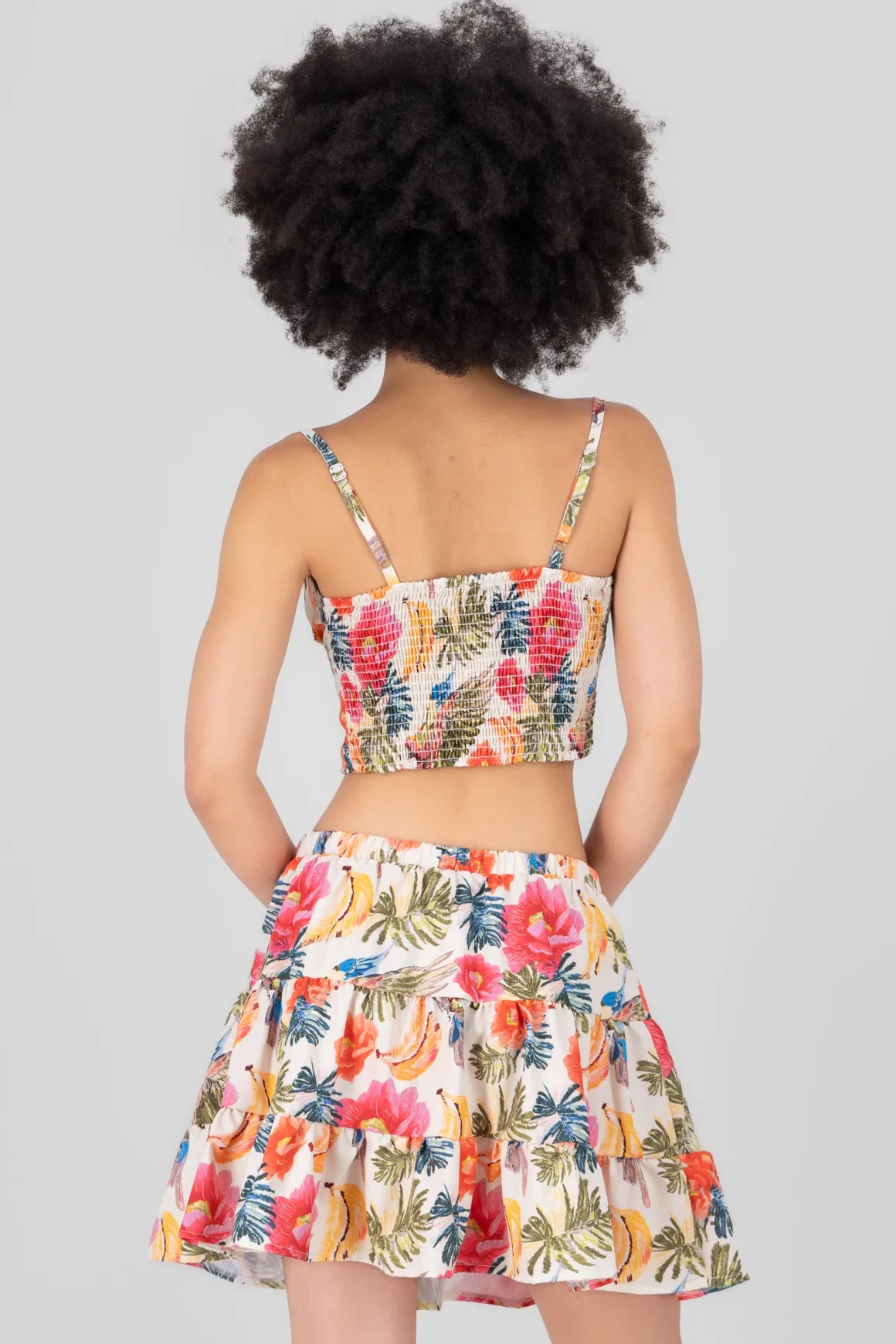 Blusa tipo corset estampada