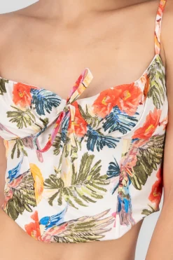 Blusa tipo corset estampada