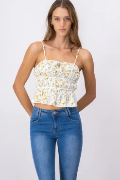 Blusa tirantes estampado flores