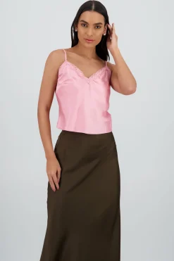 Blusa tirantes santin con detalle en encaje