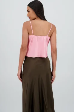 Blusa tirantes santin con detalle en encaje