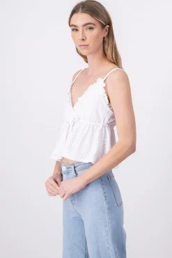 Blusa tirantes textura cinta