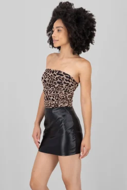 Body drapeado mesh animal print