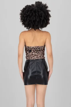Body drapeado mesh animal print