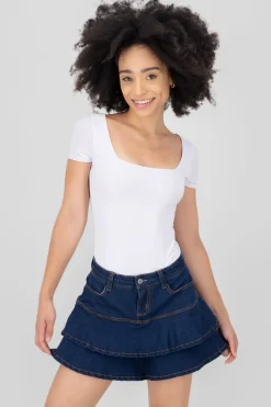 Body escote cuadrado doble tela