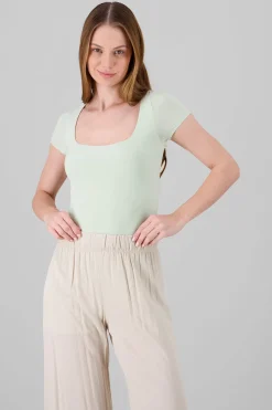 Body Escote Cuadrado Doble Tela