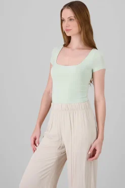 Body Escote Cuadrado Doble Tela