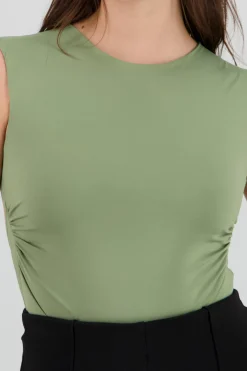 Body manga corta escote espalda